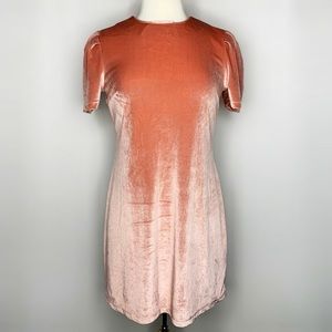 WAYF Puff Sleeve Velvet Dress Size Small